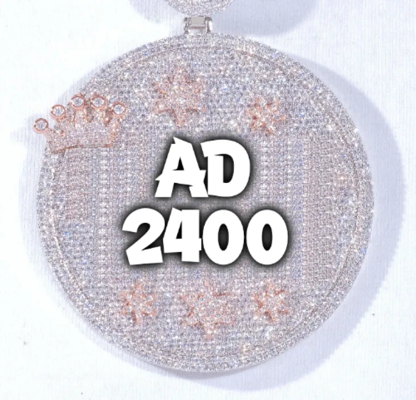 CUSTOM LETTER NECKLACE 3D BIG CROWN DISC made by The GUU Shop