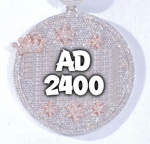 CUSTOM LETTER NECKLACE 3D BIG CROWN DISC sold by The GUU Shop