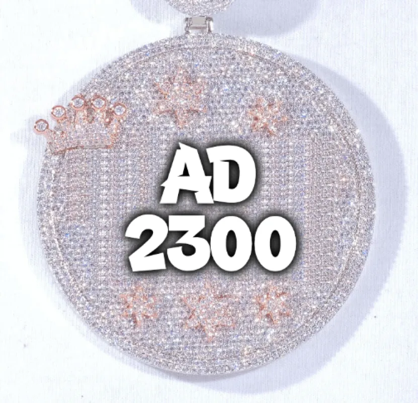 CUSTOM LETTER NECKLACE 3D BIG CROWN DISC made by The GUU Shop