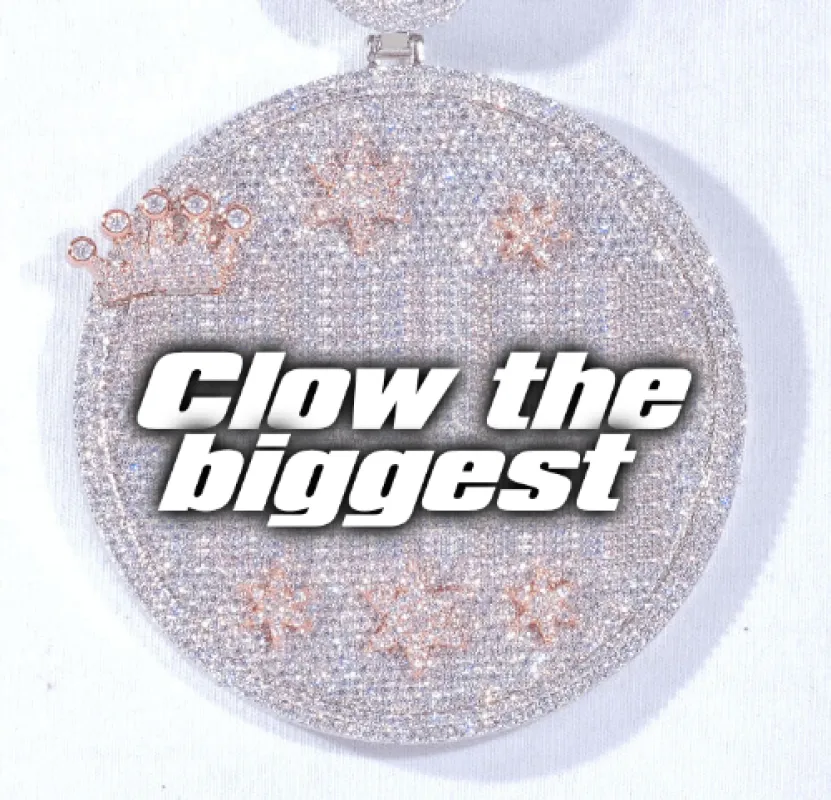 CUSTOM LETTER NECKLACE 3D BIG CROWN DISC made by The GUU Shop