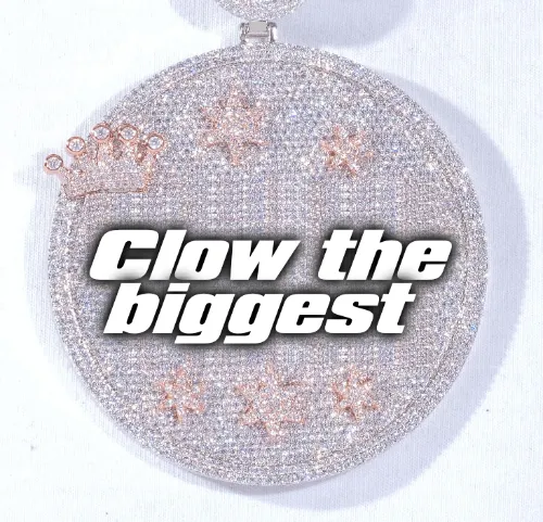 CUSTOM LETTER NECKLACE 3D BIG CROWN DISC sold by The GUU Shop