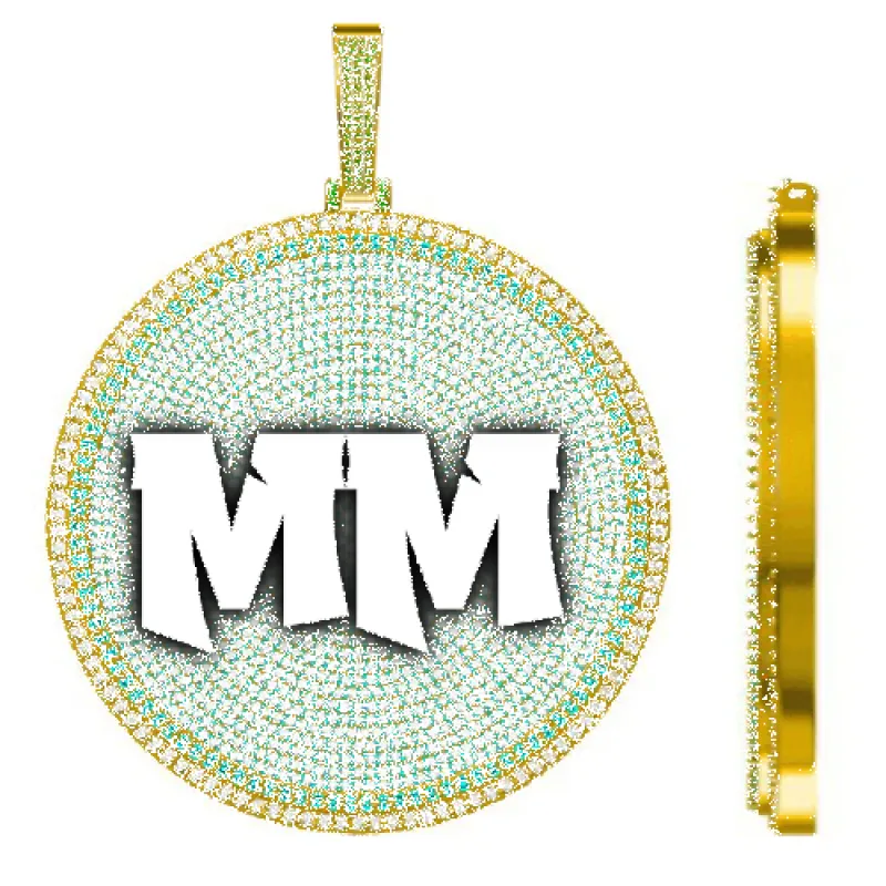 CUSTOM LETTER NECKLACE 3D BIG DISC made by The GUU Shop