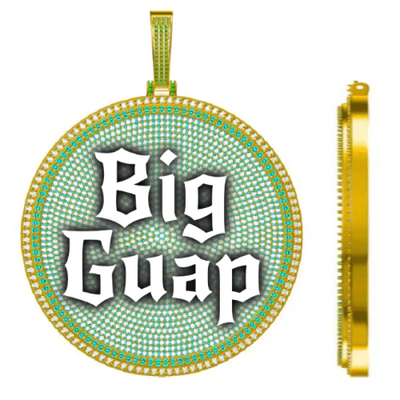 CUSTOM LETTER NECKLACE 3D BIG DISC made by The GUU Shop