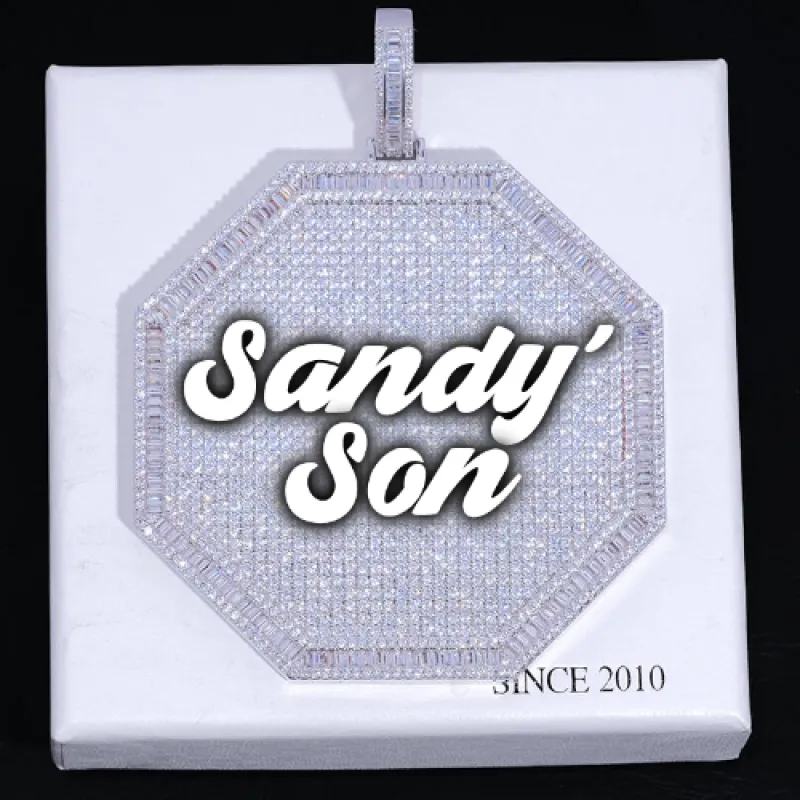 CUSTOM LETTER NECKLACE 3D BIG OCTAGON made by The GUU Shop