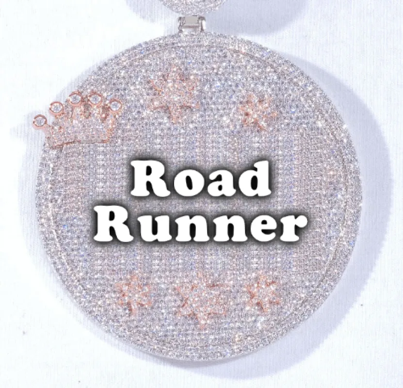 CUSTOM LETTER NECKLACE 3D BIG CROWN DISC made by The GUU Shop