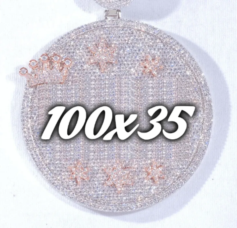 CUSTOM LETTER NECKLACE 3D BIG CROWN DISC made by The GUU Shop