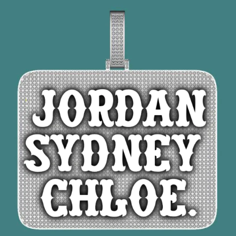 CUSTOM LETTER NECKLACE 3D BIG SQUARE made by The GUU Shop