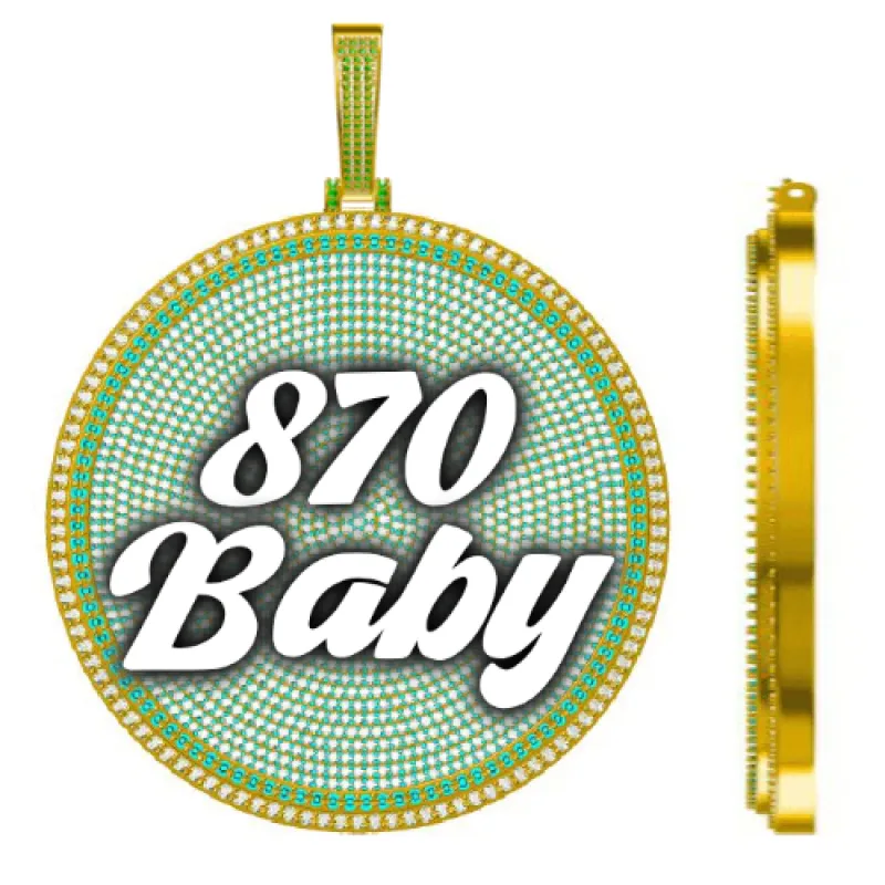 CUSTOM LETTER NECKLACE 3D BIG DISC made by The GUU Shop