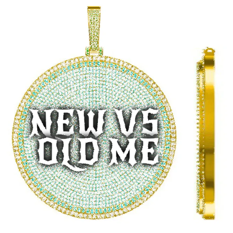 CUSTOM LETTER NECKLACE 3D BIG DISC made by The GUU Shop