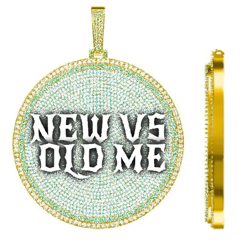 CUSTOM LETTER NECKLACE 3D BIG DISC sold by The GUU Shop