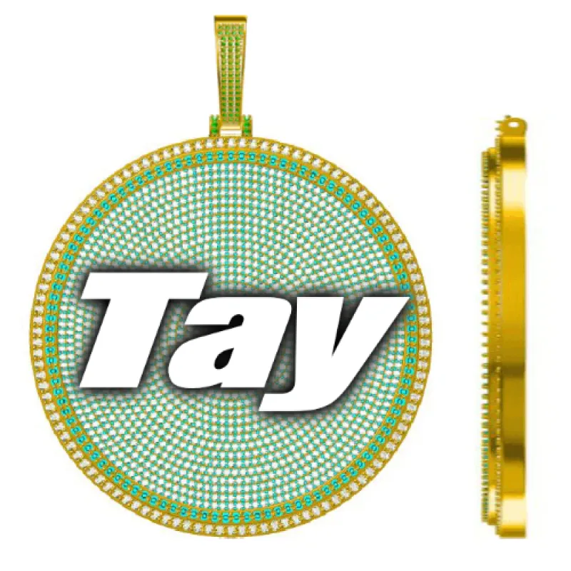 CUSTOM LETTER NECKLACE 3D BIG DISC made by The GUU Shop