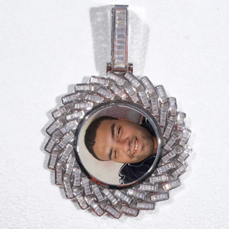 Large 3D Baguette Custom Picture Pendant made by The GUU Shop