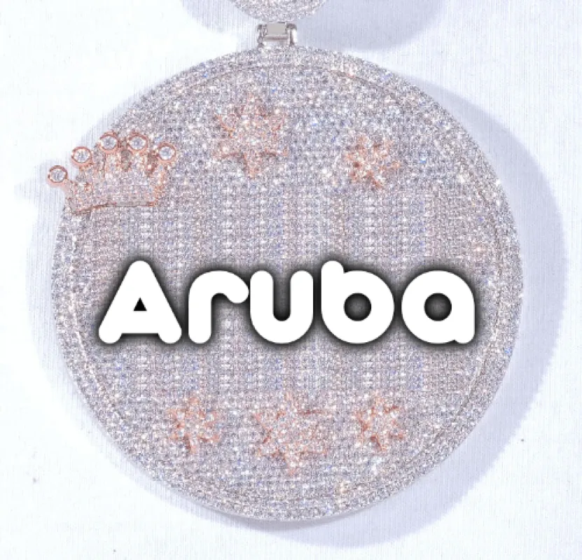 CUSTOM LETTER NECKLACE 3D BIG CROWN DISC made by The GUU Shop
