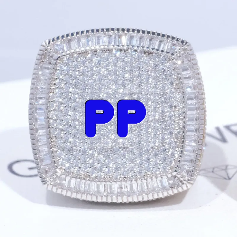 CUSTOM LETTER 3D ICED RING made by The GUU Shop