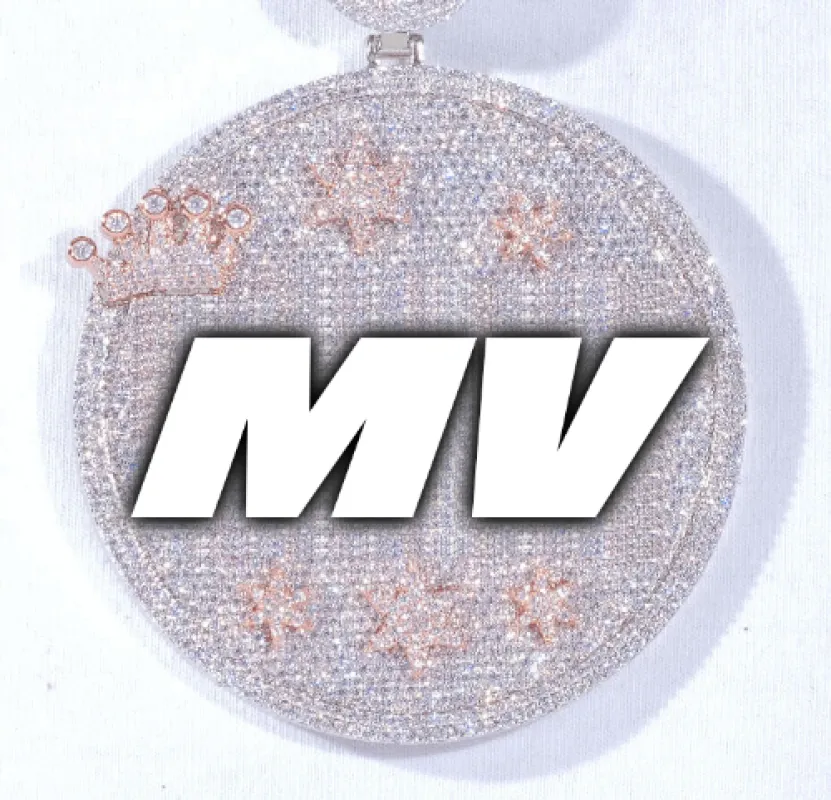 CUSTOM LETTER NECKLACE 3D BIG CROWN DISC made by The GUU Shop