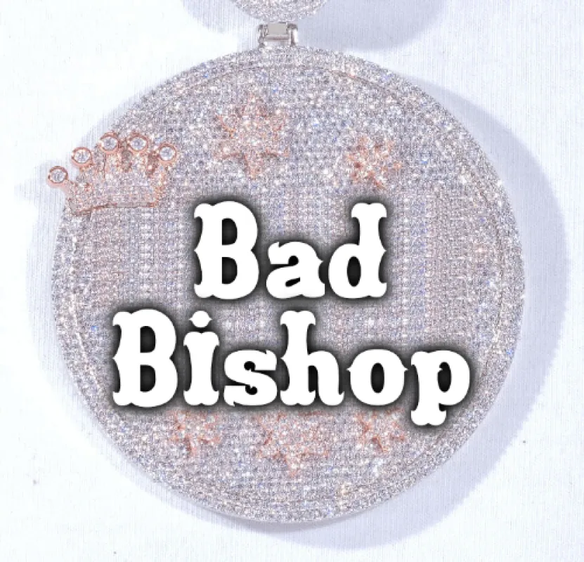 CUSTOM LETTER NECKLACE 3D BIG CROWN DISC made by The GUU Shop