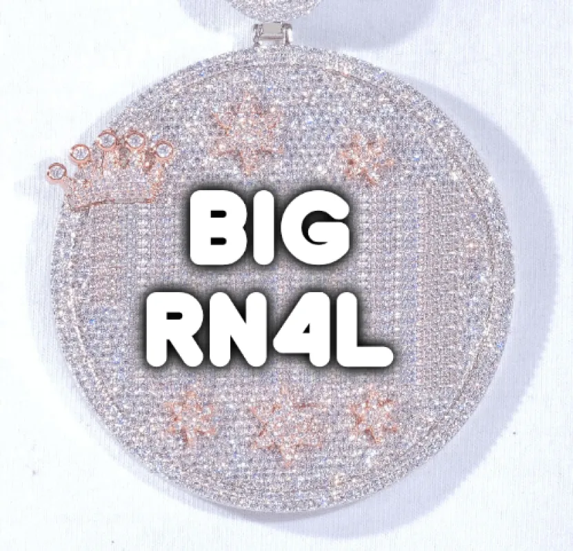 CUSTOM LETTER NECKLACE 3D BIG CROWN DISC made by The GUU Shop