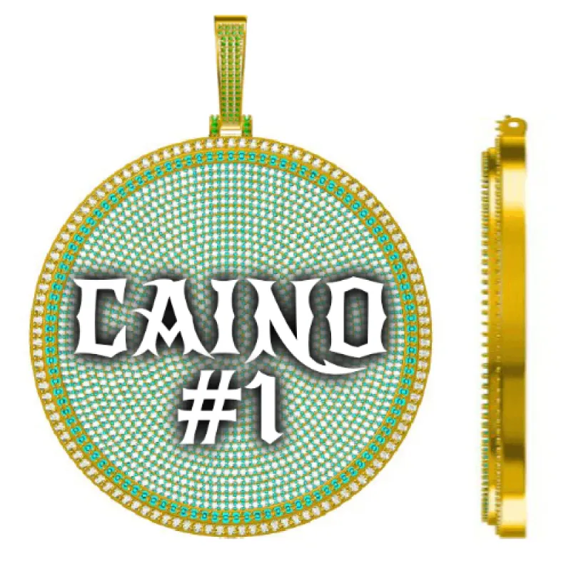 CUSTOM LETTER NECKLACE 3D BIG DISC made by The GUU Shop