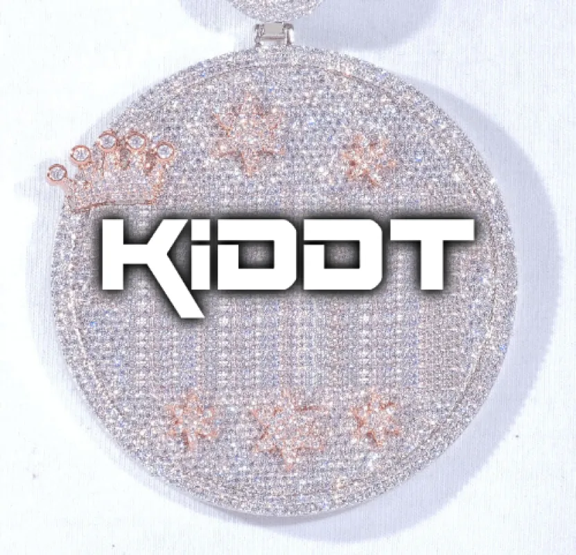 CUSTOM LETTER NECKLACE 3D BIG CROWN DISC made by The GUU Shop