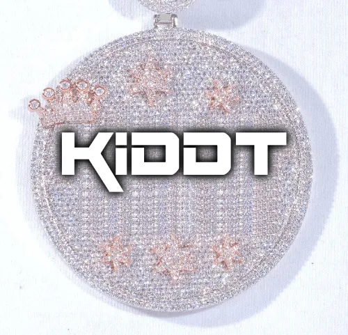CUSTOM LETTER NECKLACE 3D BIG CROWN DISC sold by The GUU Shop