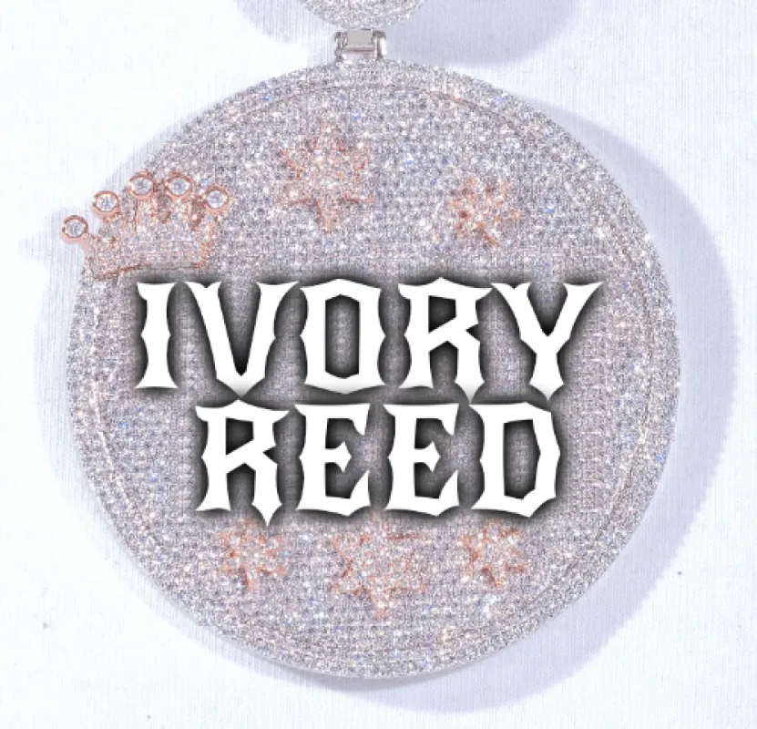 CUSTOM LETTER NECKLACE 3D BIG CROWN DISC made by The GUU Shop