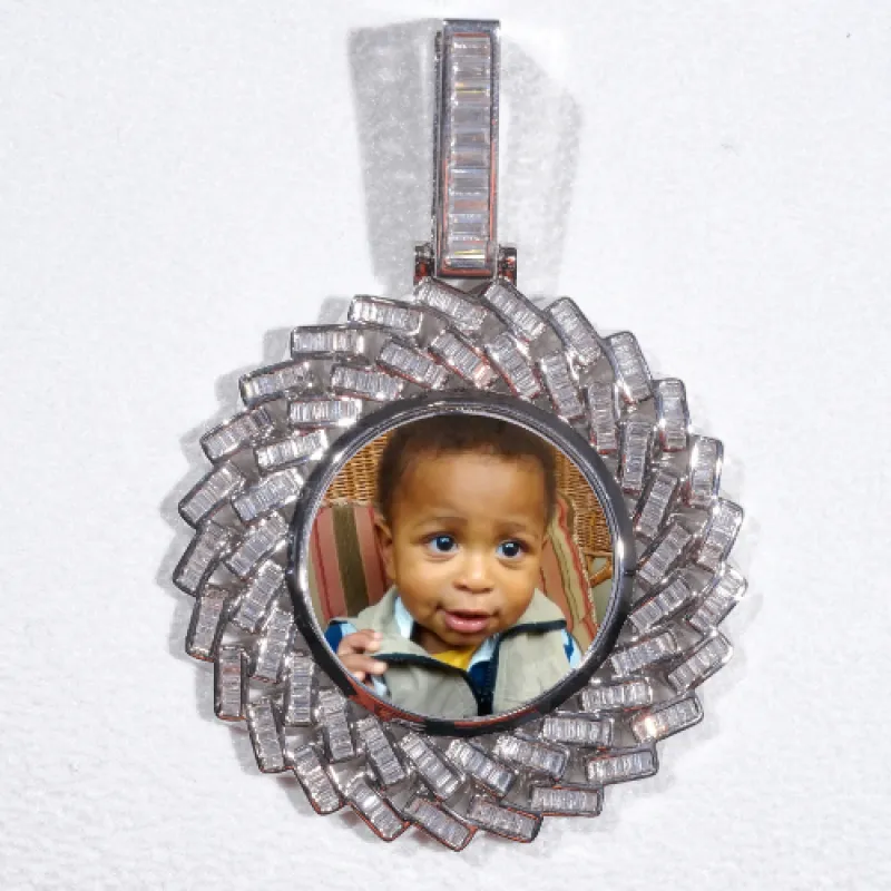 Large 3D Baguette Custom Picture Pendant made by The GUU Shop