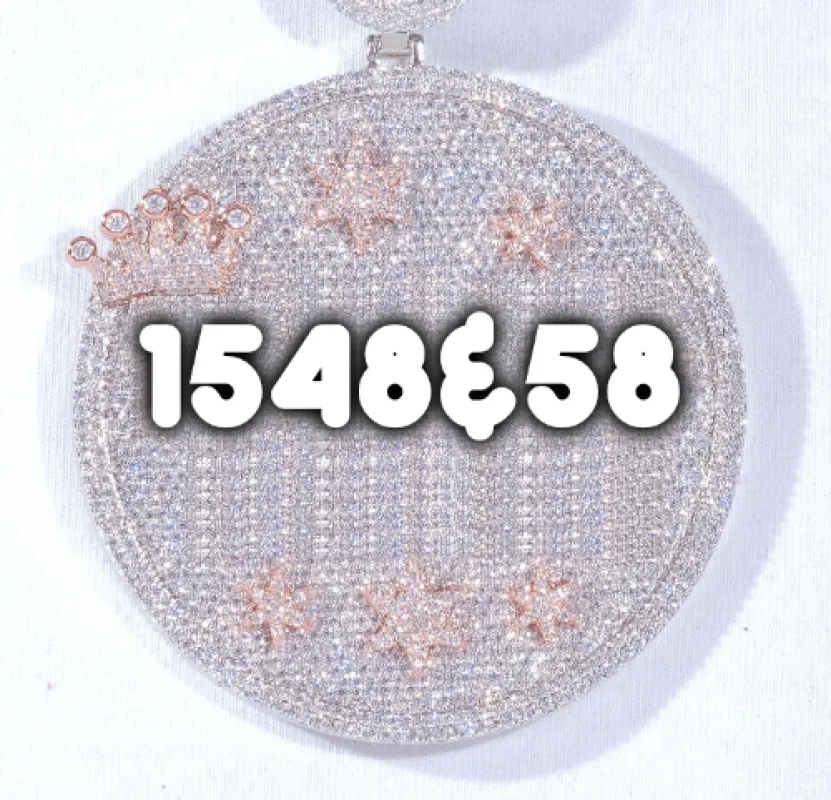 CUSTOM LETTER NECKLACE 3D BIG CROWN DISC made by The GUU Shop