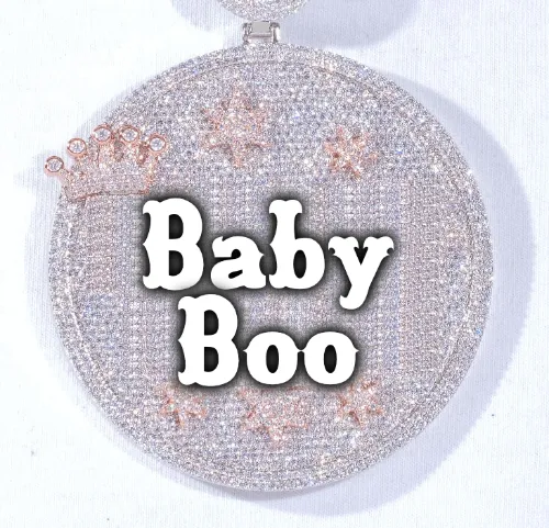 CUSTOM LETTER NECKLACE 3D BIG CROWN DISC sold by The GUU Shop