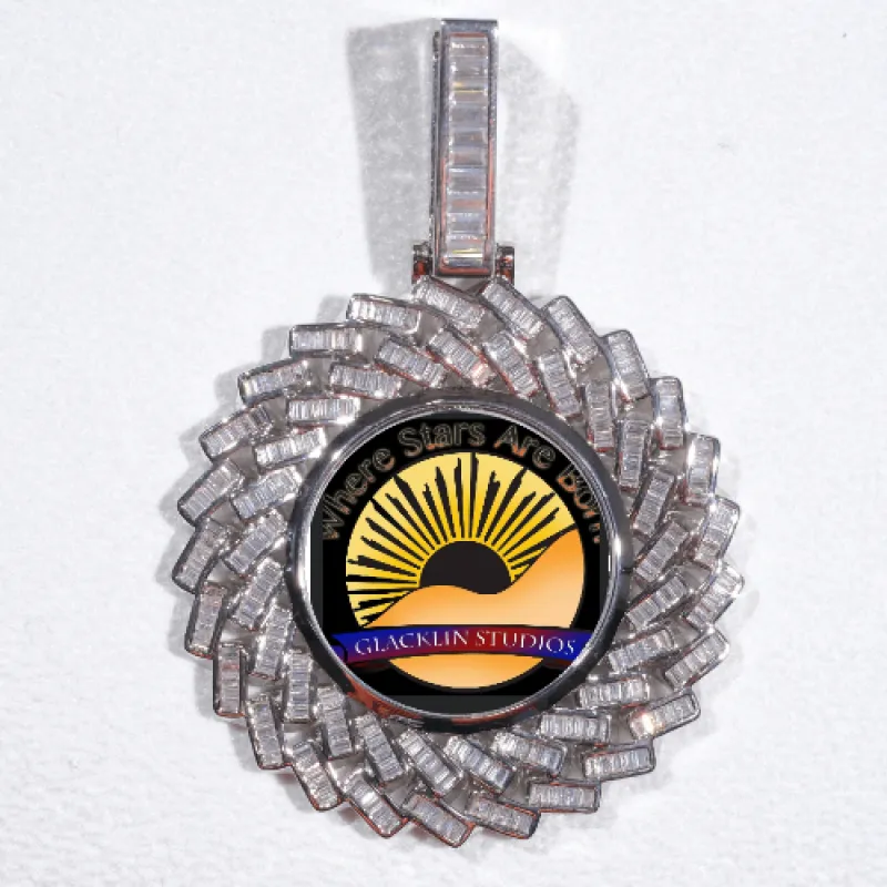 Large 3D Baguette Custom Picture Pendant made by The GUU Shop