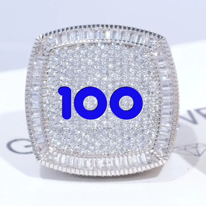 CUSTOM LETTER 3D ICED RING made by The GUU Shop