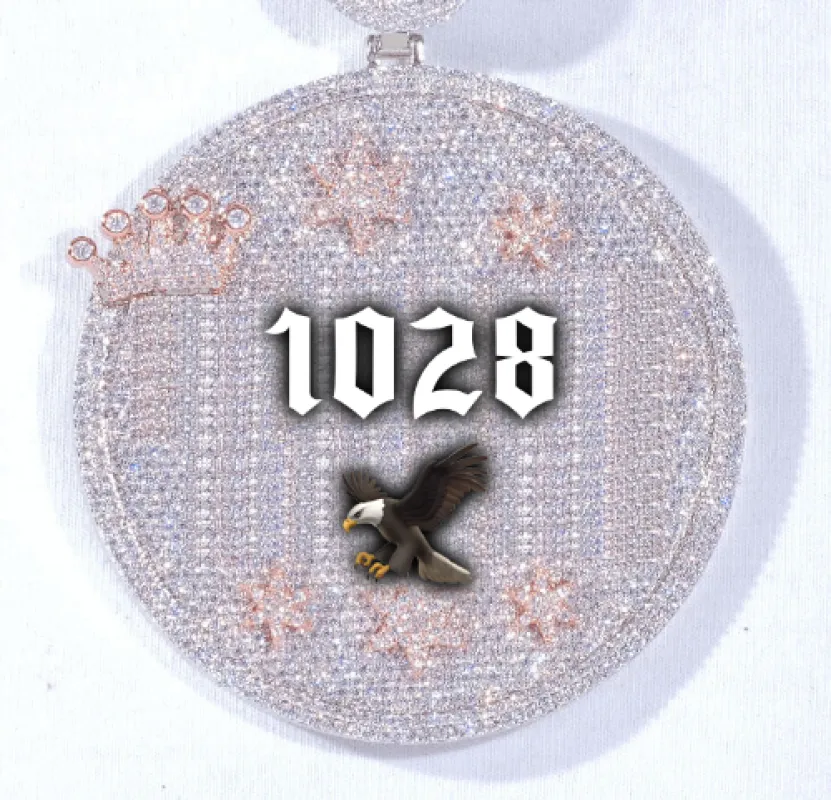 CUSTOM LETTER NECKLACE 3D BIG CROWN DISC made by The GUU Shop