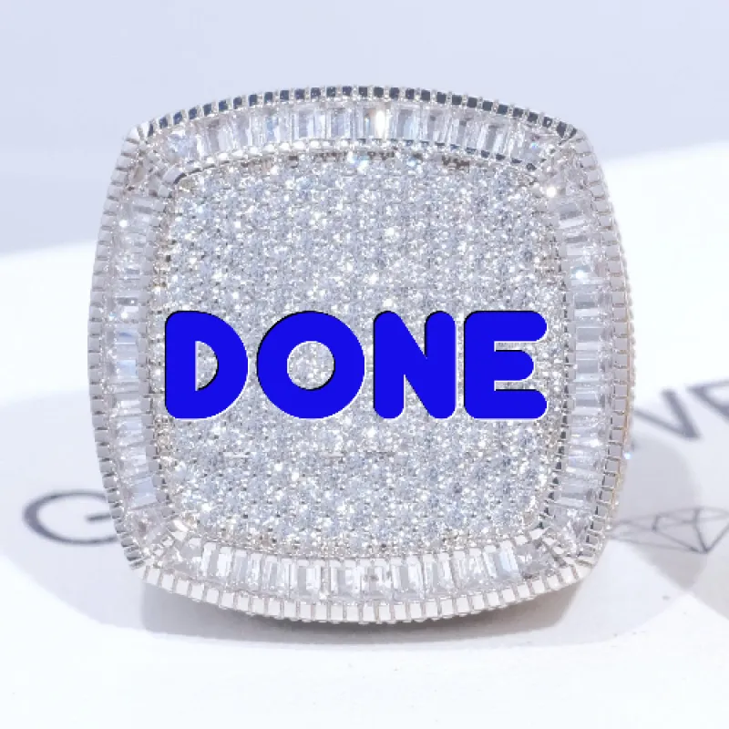 CUSTOM LETTER 3D ICED RING made by The GUU Shop