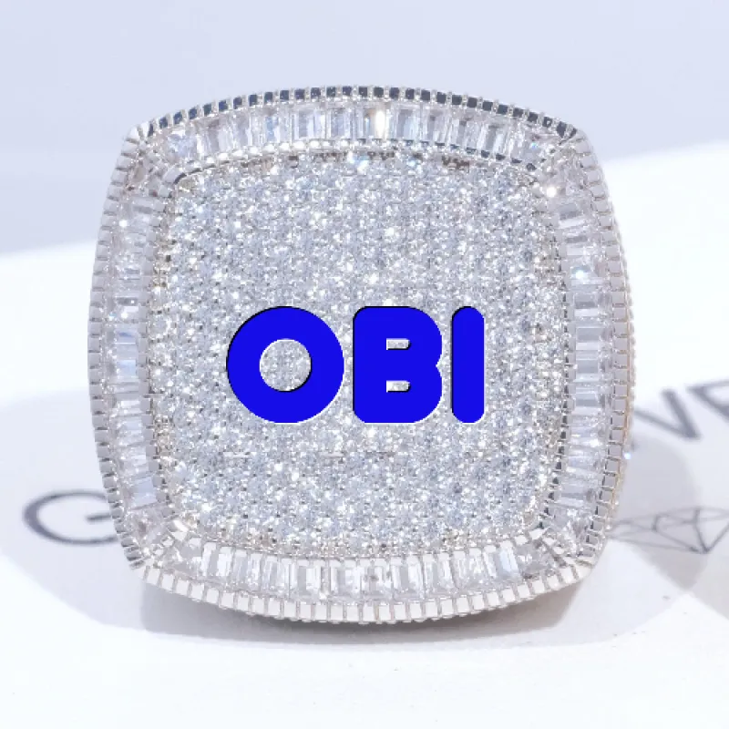 CUSTOM LETTER 3D ICED RING made by The GUU Shop