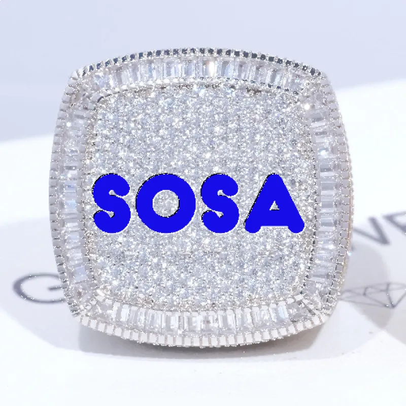 CUSTOM LETTER 3D ICED RING made by The GUU Shop