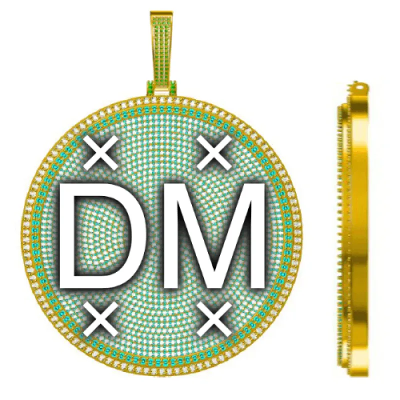 CUSTOM LETTER NECKLACE 3D BIG DISC made by The GUU Shop