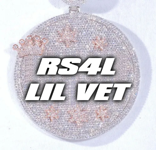CUSTOM LETTER NECKLACE 3D BIG CROWN DISC sold by The GUU Shop