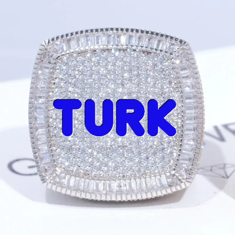 CUSTOM LETTER 3D ICED RING made by The GUU Shop