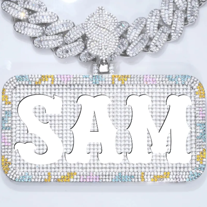 CUSTOM LETTER NECKLACE 3D COLORFUL SQUARE made by The GUU Shop