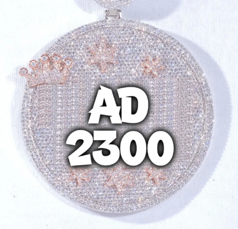 CUSTOM LETTER NECKLACE 3D BIG CROWN DISC made by The GUU Shop