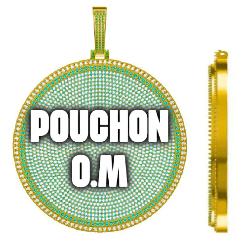 CUSTOM LETTER NECKLACE 3D BIG DISC made by The GUU Shop
