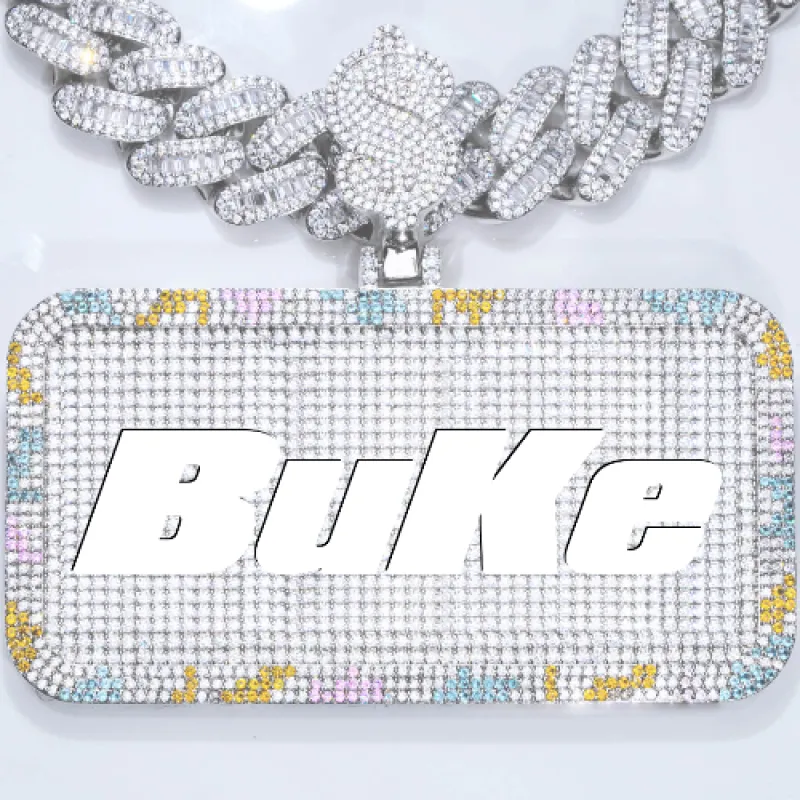 CUSTOM LETTER NECKLACE 3D COLORFUL SQUARE made by The GUU Shop