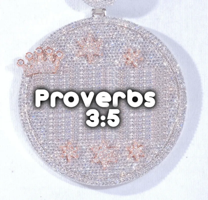 CUSTOM LETTER NECKLACE 3D BIG CROWN DISC made by The GUU Shop