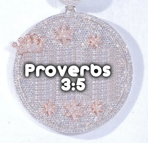 CUSTOM LETTER NECKLACE 3D BIG CROWN DISC sold by The GUU Shop