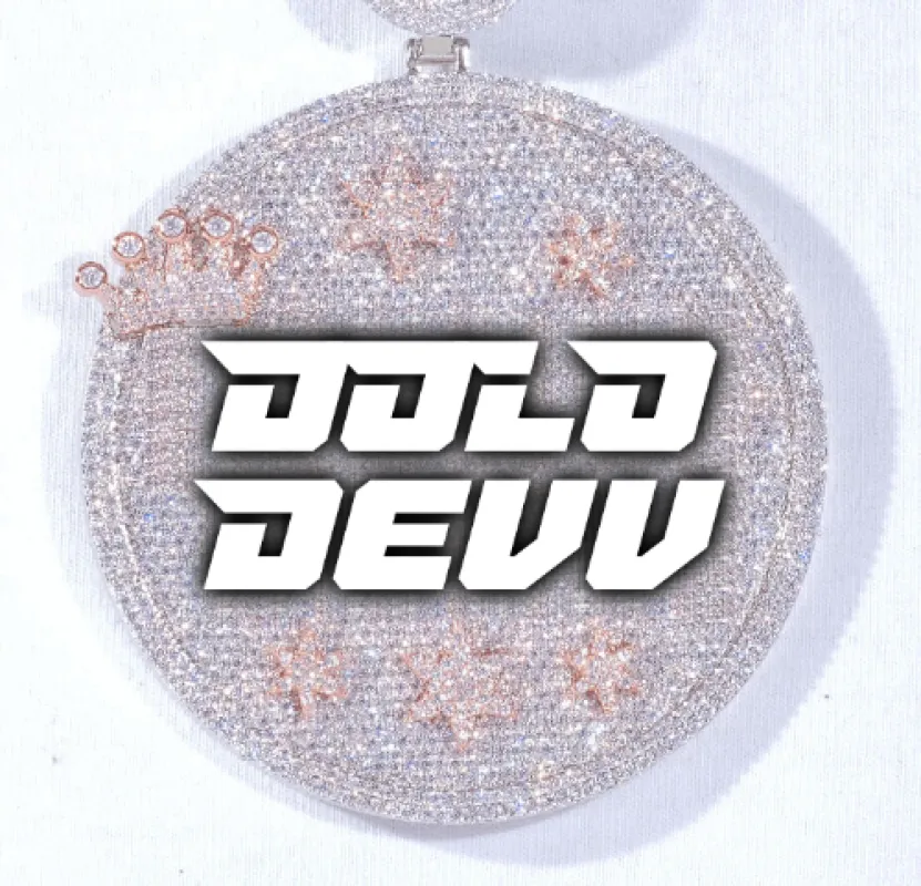 CUSTOM LETTER NECKLACE 3D BIG CROWN DISC made by The GUU Shop