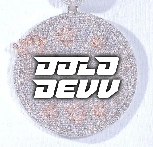 CUSTOM LETTER NECKLACE 3D BIG CROWN DISC sold by The GUU Shop