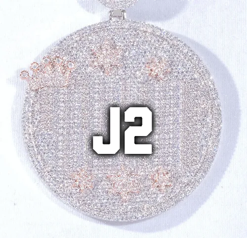 CUSTOM LETTER NECKLACE 3D BIG CROWN DISC sold by The GUU Shop