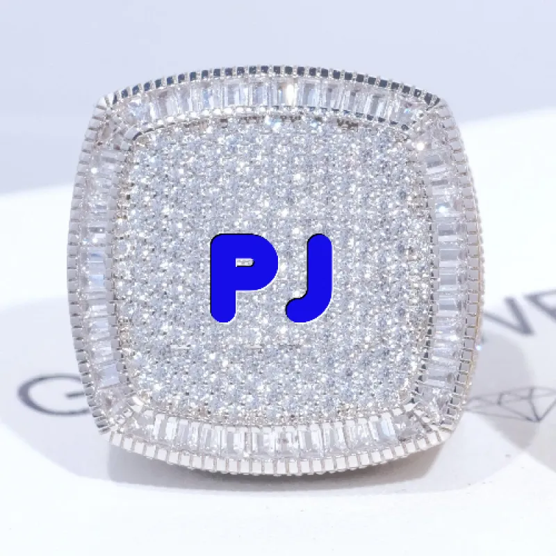 CUSTOM LETTER 3D ICED RING made by The GUU Shop