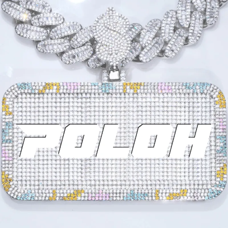 CUSTOM LETTER NECKLACE 3D COLORFUL SQUARE made by The GUU Shop