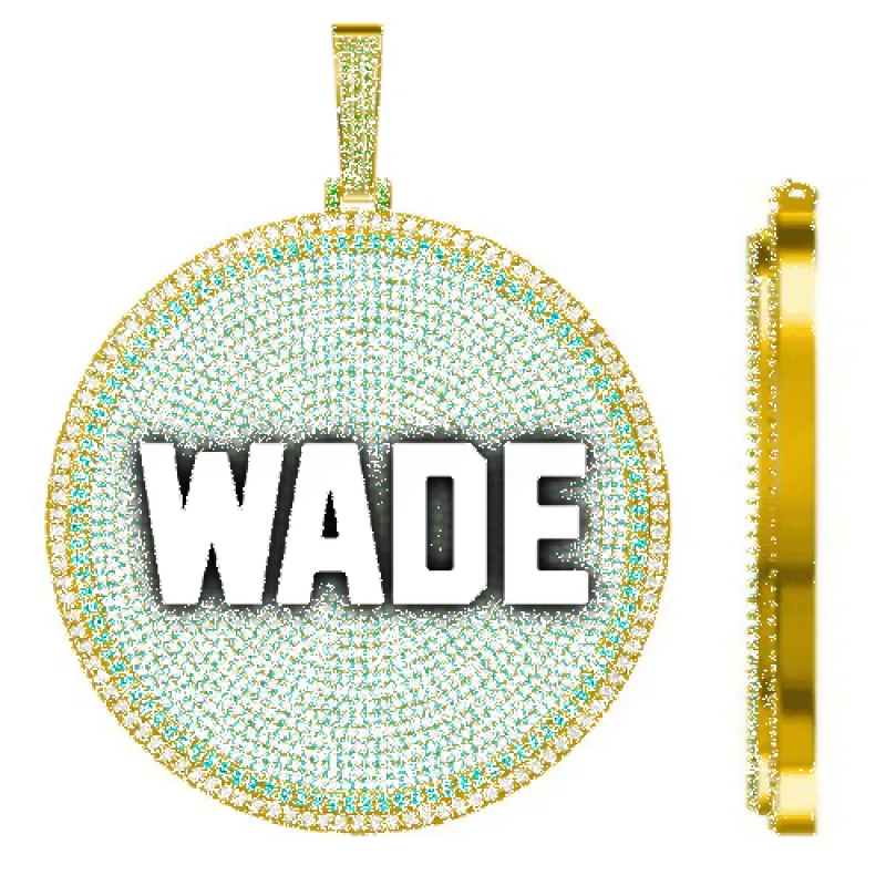 CUSTOM LETTER NECKLACE 3D BIG DISC made by The GUU Shop
