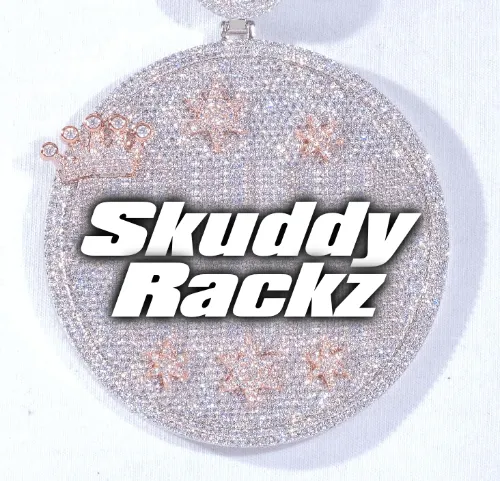 CUSTOM LETTER NECKLACE 3D BIG CROWN DISC sold by The GUU Shop